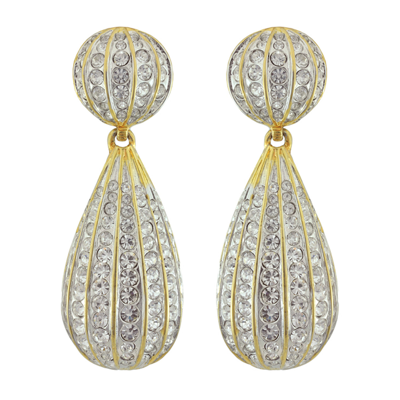 Yellow Chimes Sparkling Crystal Classic Dual Floral Design Dangle Earrings  White Online in India, Buy at Best Price from Firstcry.com - 13317342